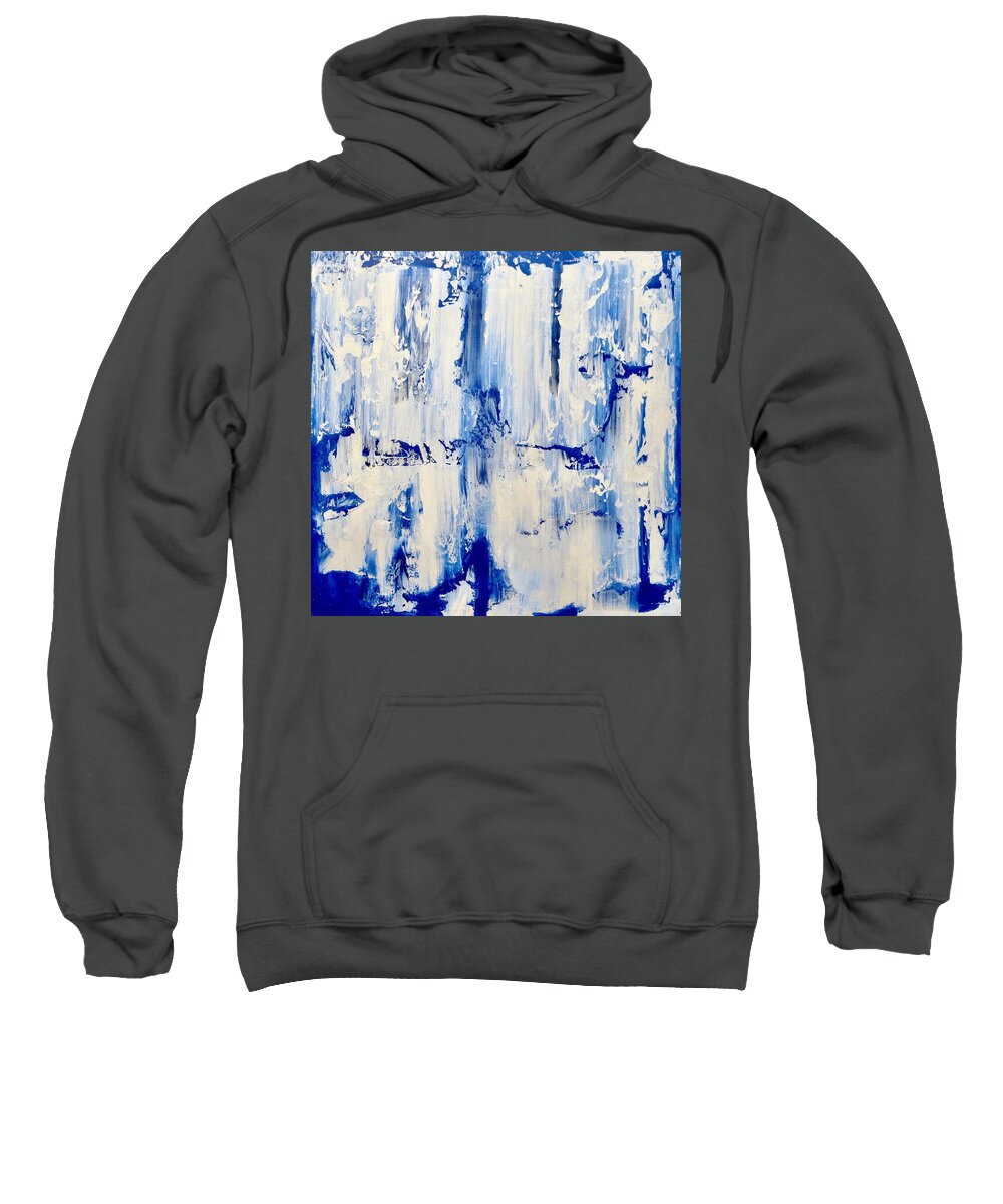 Abstract Art Sweatshirt featuring the painting Blue Ice by J Loren Reedy