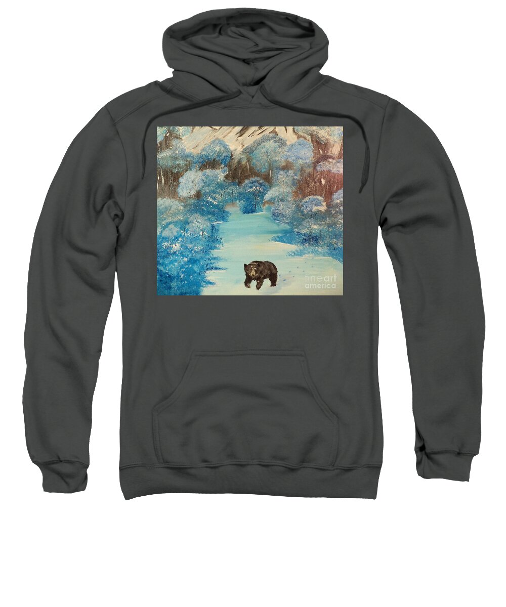 Donnsart1 Sweatshirt featuring the painting Blue Mountain Bear Painting # 278 by Donald Northup