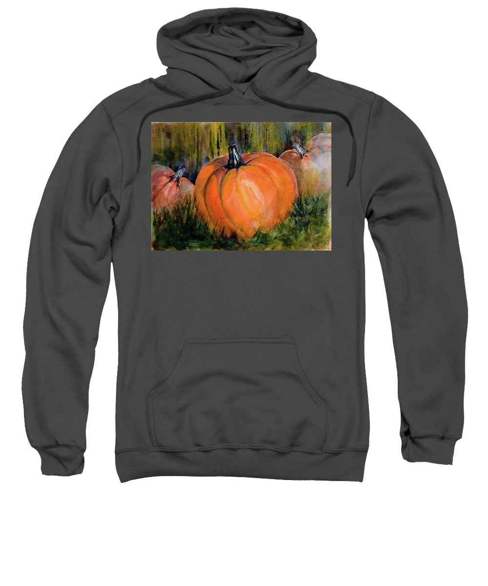 Pumpkins Sweatshirt featuring the painting Blue Ribbon by Lee Beuther