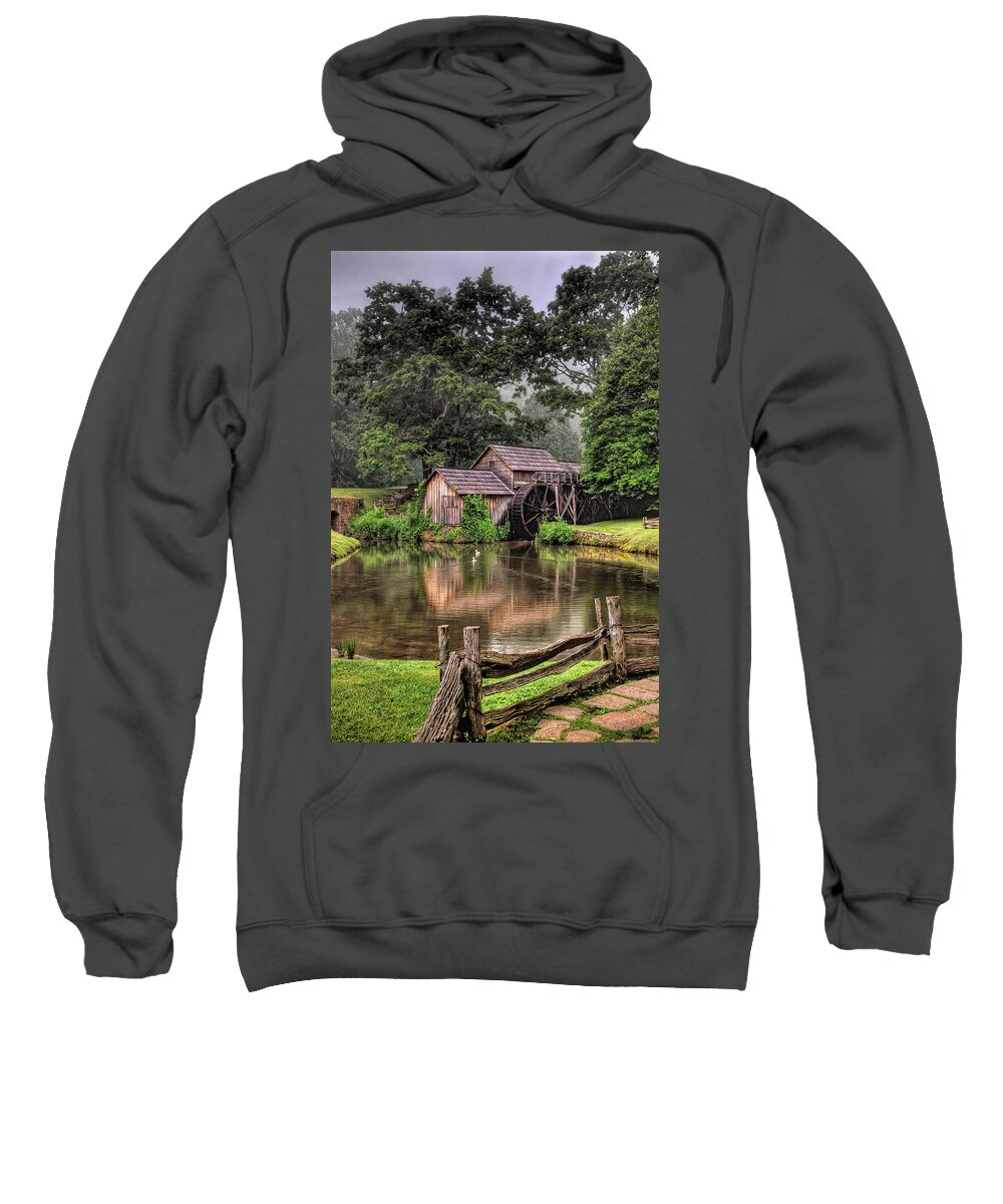 North Carolina Sweatshirt featuring the photograph Blue Ridge Parkway Mabry Mill 2 by Dan Carmichael