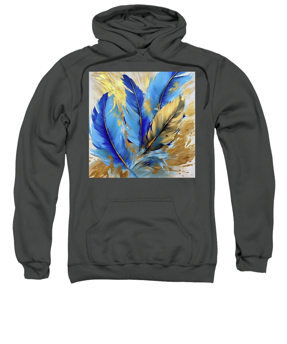 Bluebird Feathers Sweatshirt featuring the painting Bluebird Shimmer by Tina LeCour