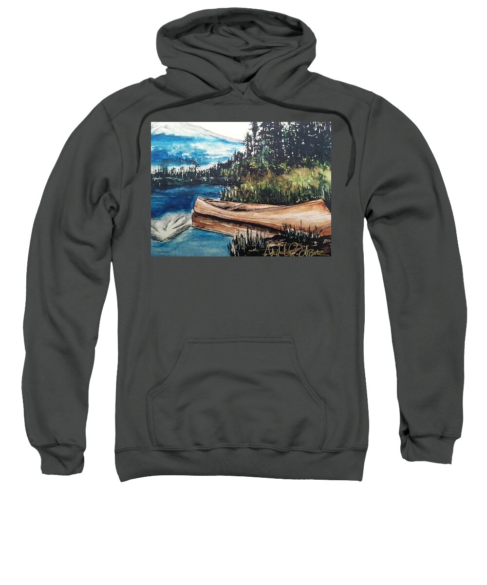  Sweatshirt featuring the painting Boat by Angie ONeal