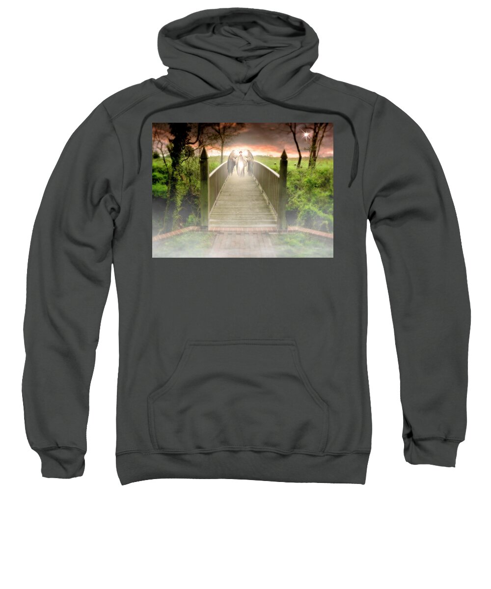 2d Sweatshirt featuring the digital art Bridge From Life To Life by Brian Wallace