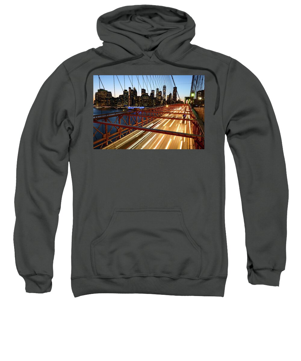 Brooklyn Sweatshirt featuring the photograph Last Exit, Brooklyn - Brooklyn Bridge, New York City by Earth And Spirit