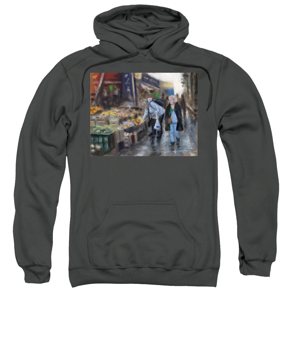 Brooklyn Sweatshirt featuring the digital art Brooklyn Market by Larry Whitler