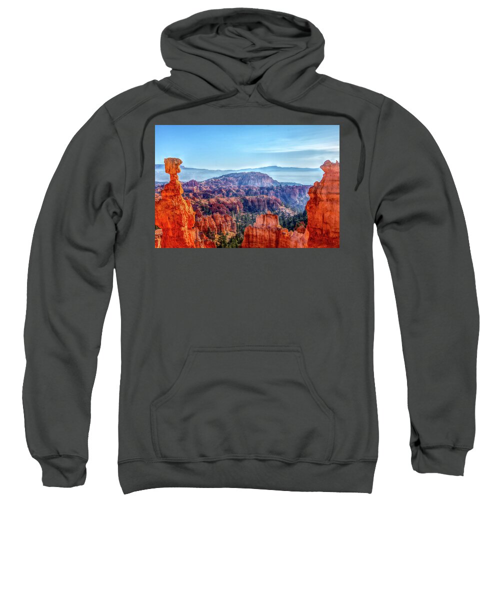 No People Sweatshirt featuring the photograph Bryce Canyon HDR Thors Hammer by Nathan Wasylewski