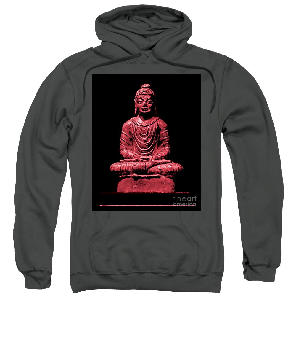 Buddha Sweatshirt featuring the photograph Buddha Red by Marisol VB