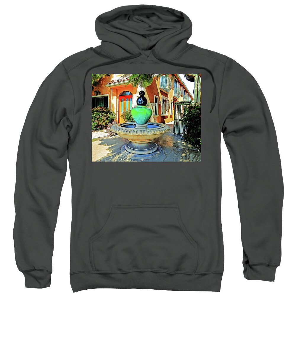 Fountain Sweatshirt featuring the photograph Buena Vista Fountain by Andrew Lawrence