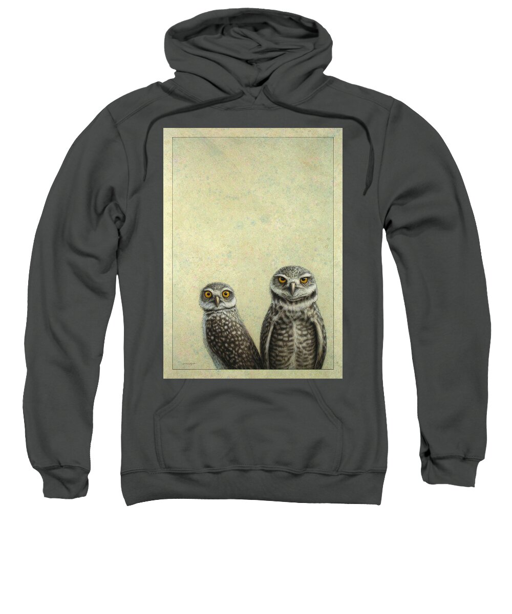 Owls Sweatshirt featuring the painting Burrowing Owls by James W Johnson