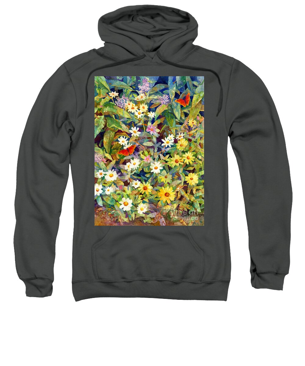 Flowers Sweatshirt featuring the painting Butterfly Garden by Hailey E Herrera