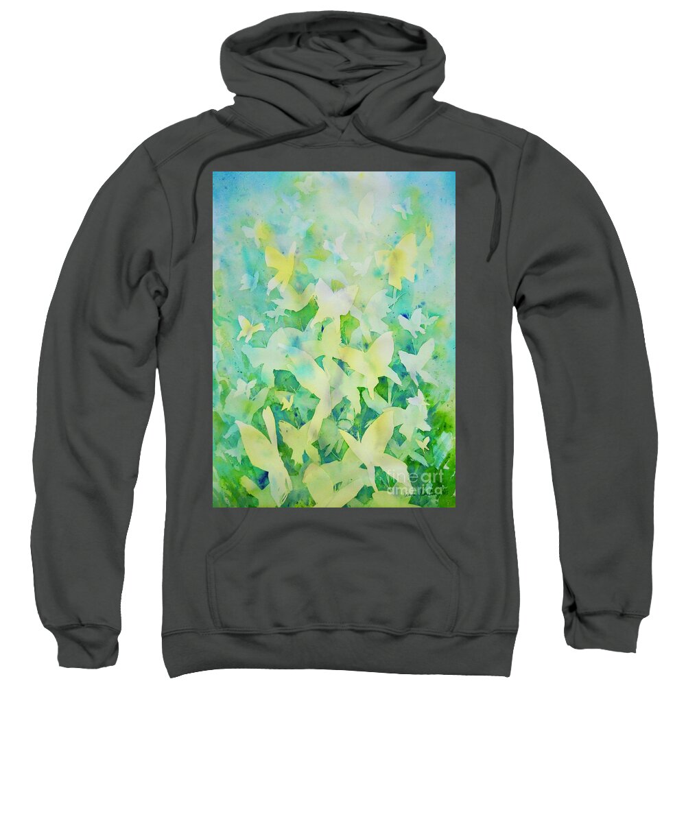 Watercolor Sweatshirt featuring the painting Butterfly Kaleidoscope X by Liana Yarckin