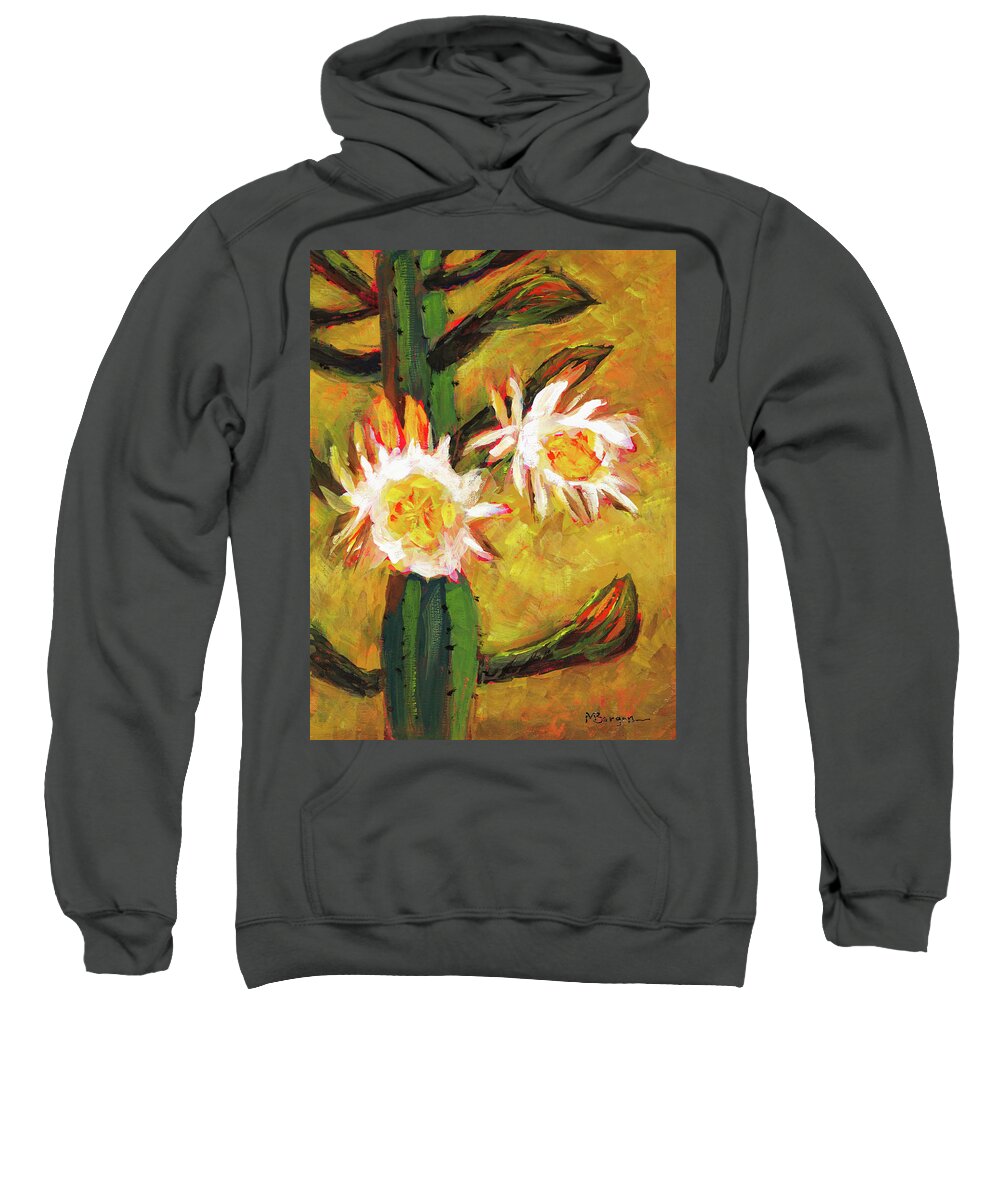 Cactus Flower Sweatshirt featuring the painting Cactus Flower by Mike Bergen