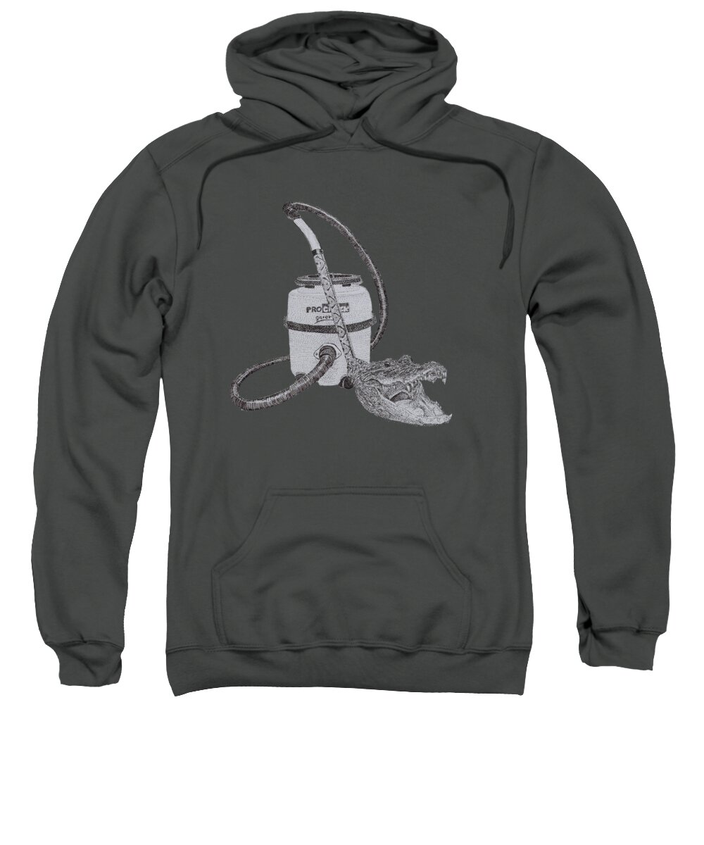 Dog Sweatshirt featuring the drawing Canine Nemesis by Jenny Armitage