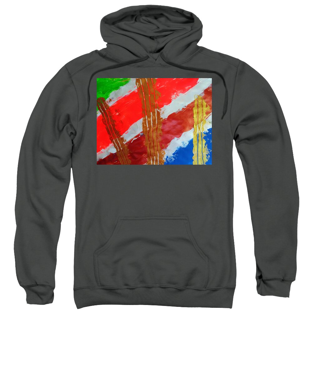 Almost Vertical Cuts Sweatshirt featuring the painting Caos57 almost vertical cuts by Giuseppe Monti