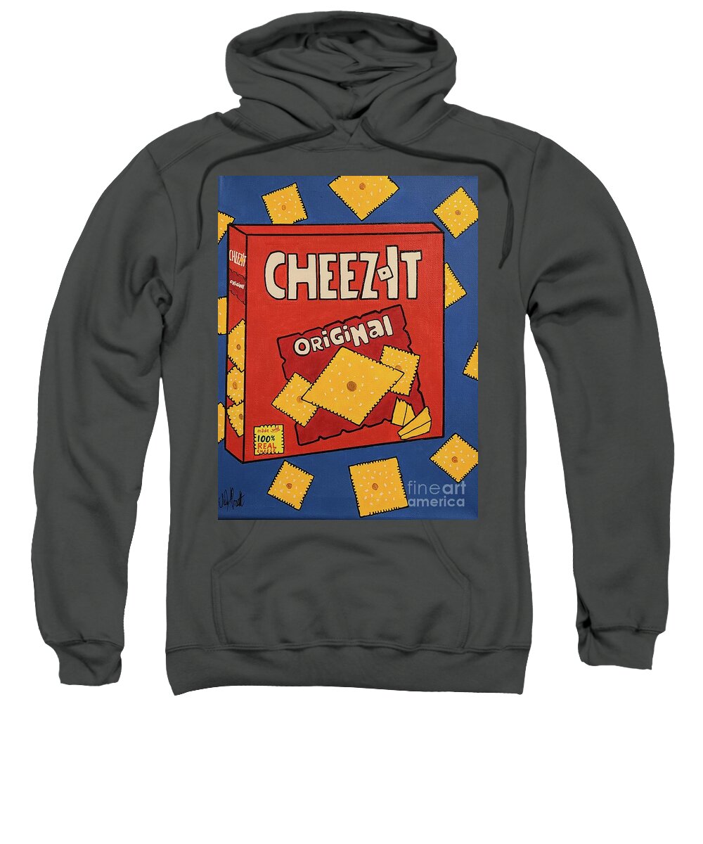 Cheez It Sweatshirt featuring the painting Cheez its by Elena Pratt