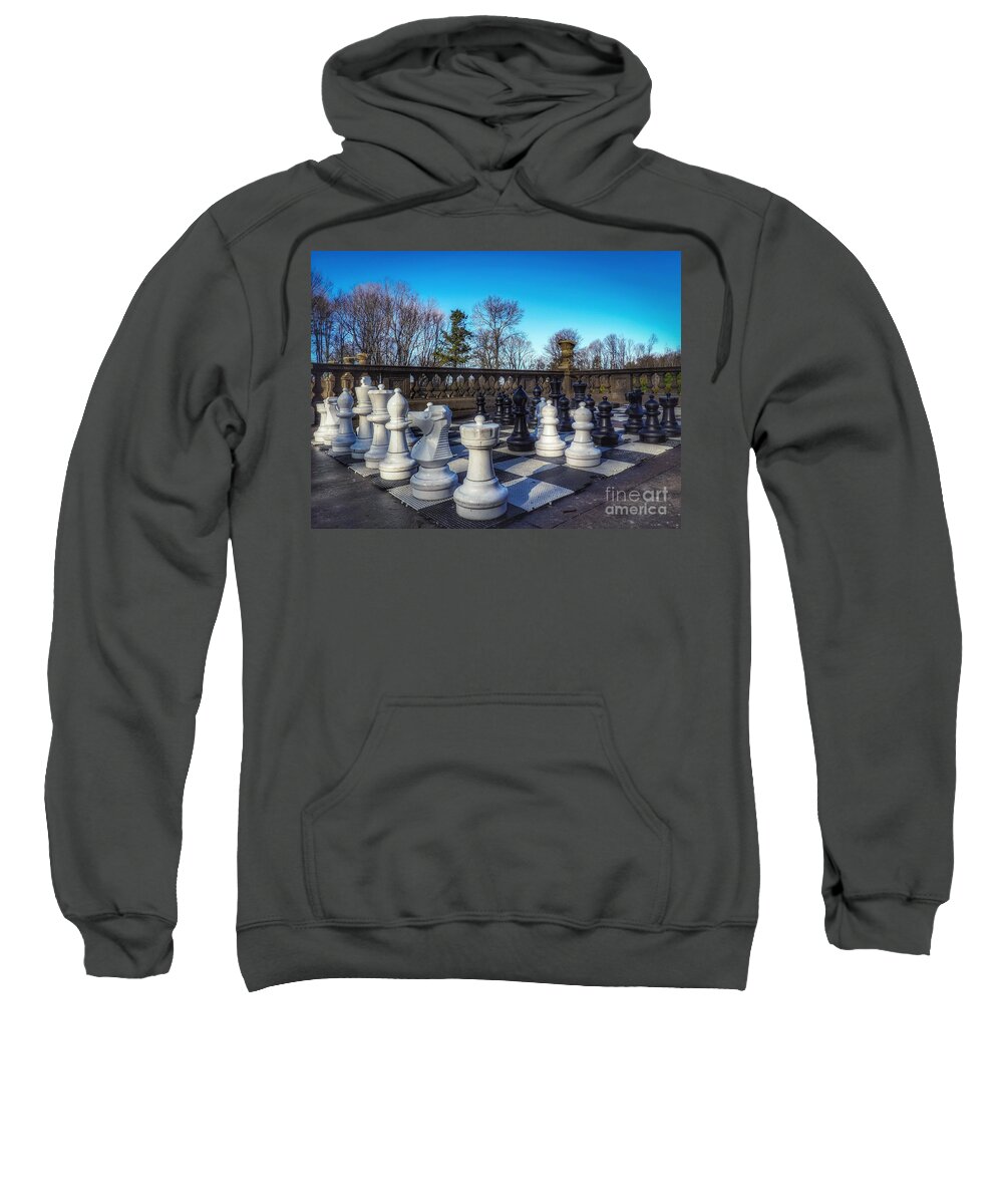 Chess Sweatshirt featuring the photograph Chess on the Lawn by Mary Capriole