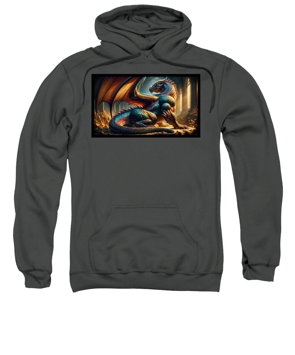 Dragon Sweatshirt featuring the digital art Chromatic Dragon by Shawn Dall