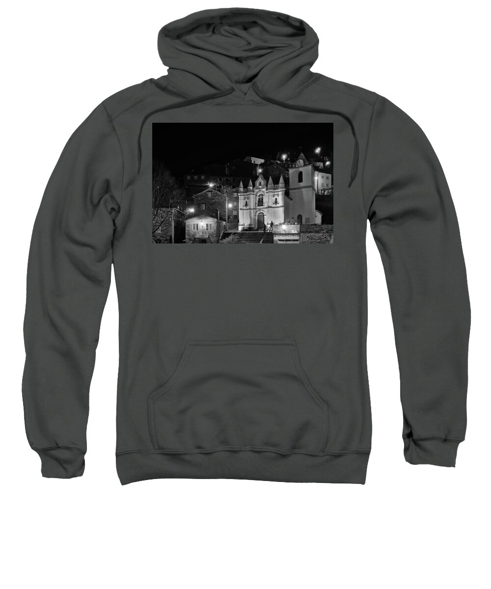 Piodao Sweatshirt featuring the photograph Church at night in Piodao by Angelo DeVal