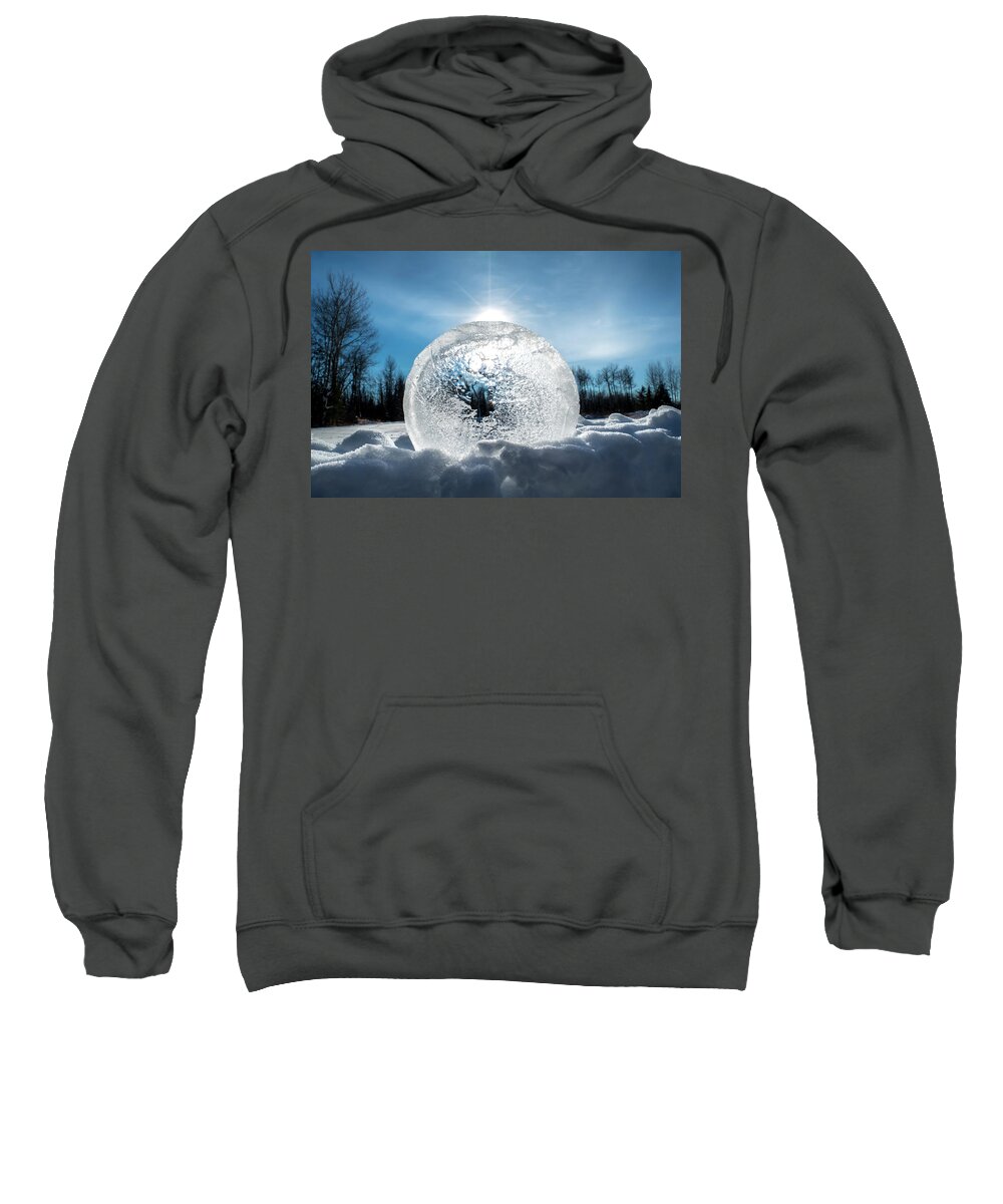 Frozen Water Sweatshirt featuring the photograph Circle of Frozen Water by Sandra J's