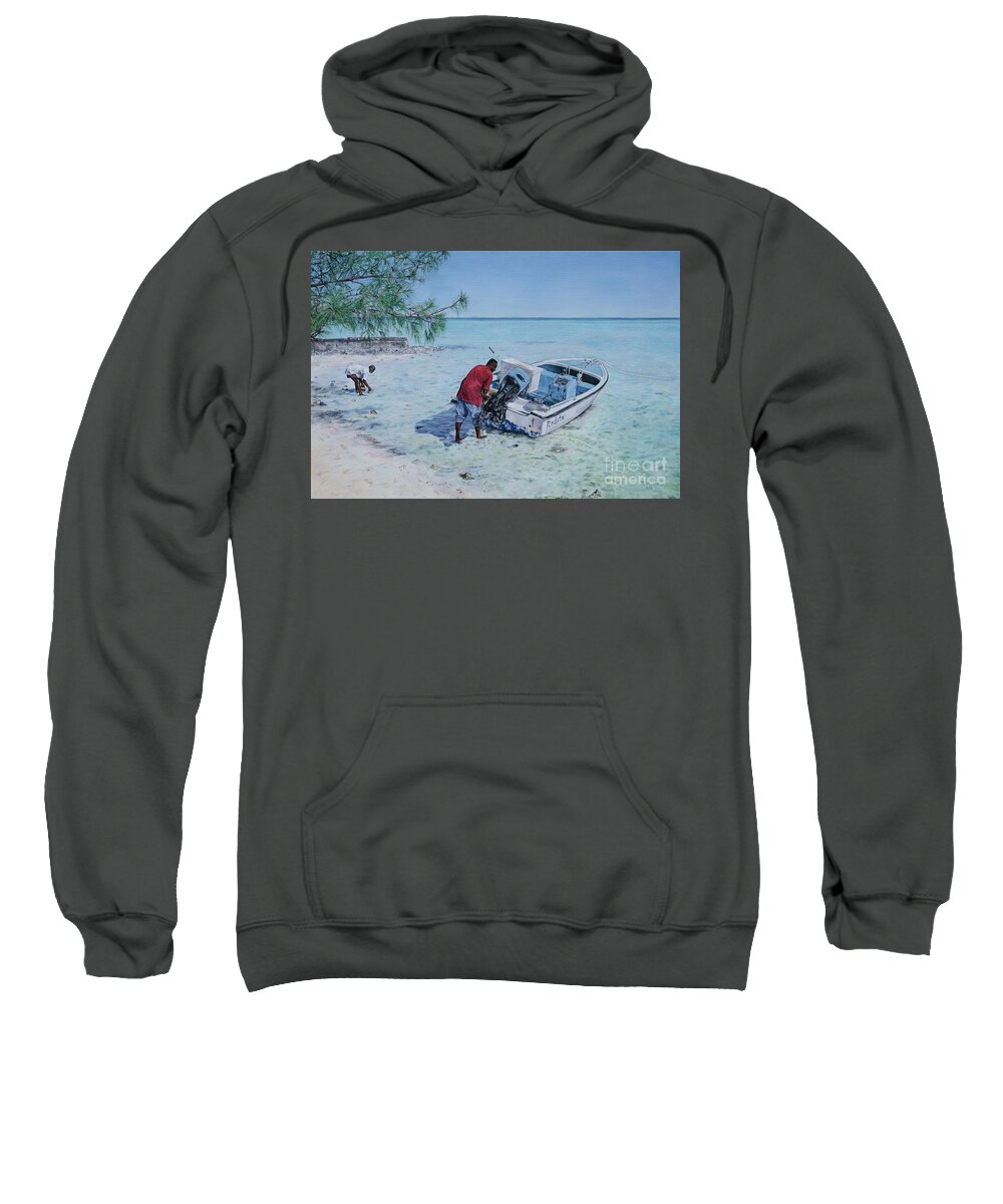 Roshanne Sweatshirt featuring the painting Clear Day by Roshanne Minnis-Eyma