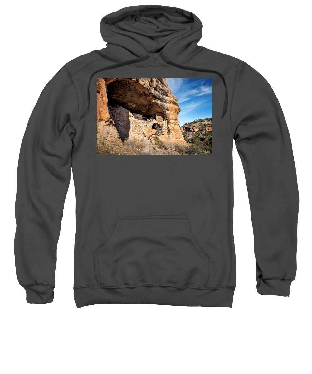 Gila Cave Dwellings Sweatshirt featuring the photograph Cliff Dwelling 9 by Endre Balogh