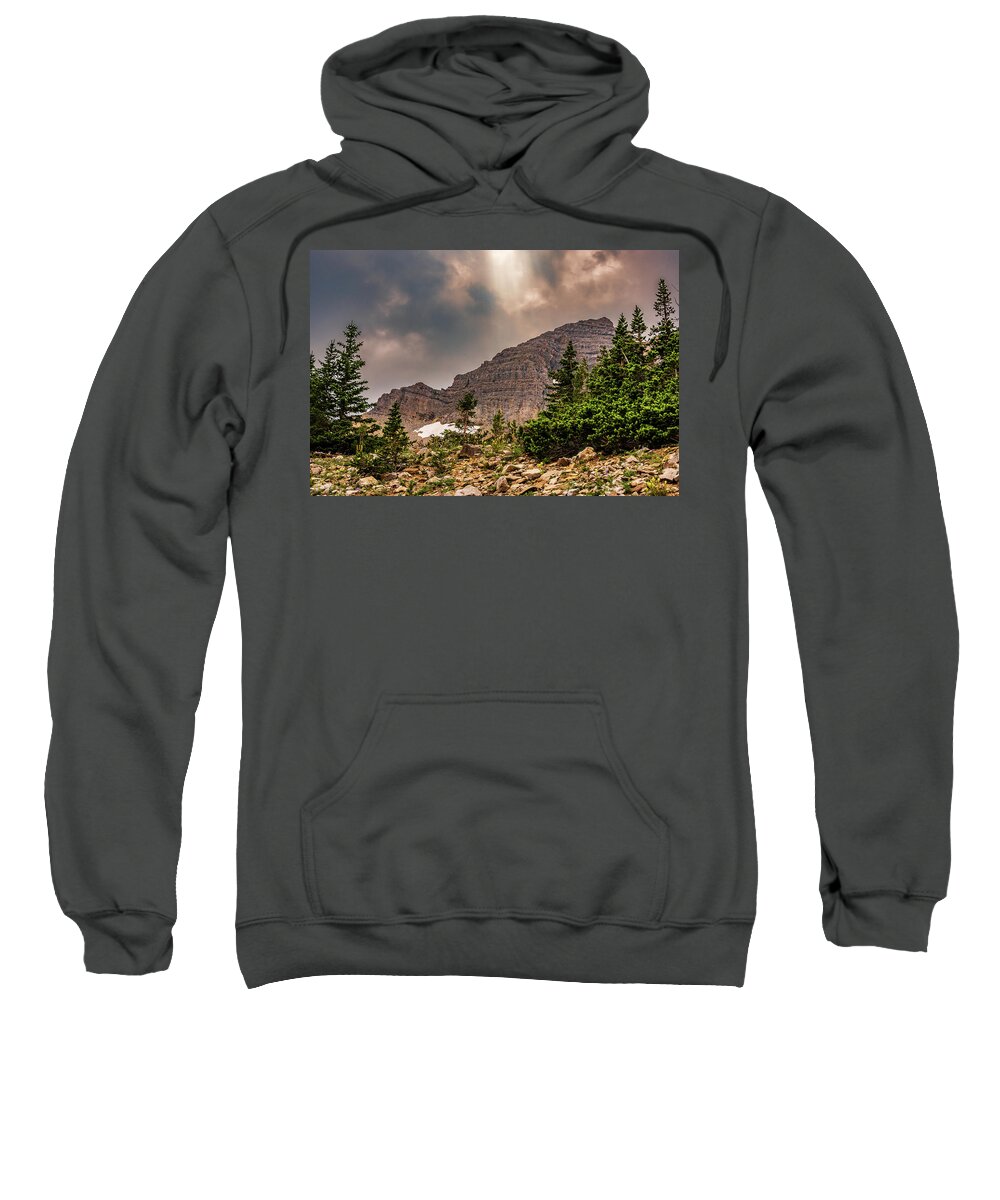 Rocks Sweatshirt featuring the photograph Clouds over Teton's Rocks by Nathan Wasylewski
