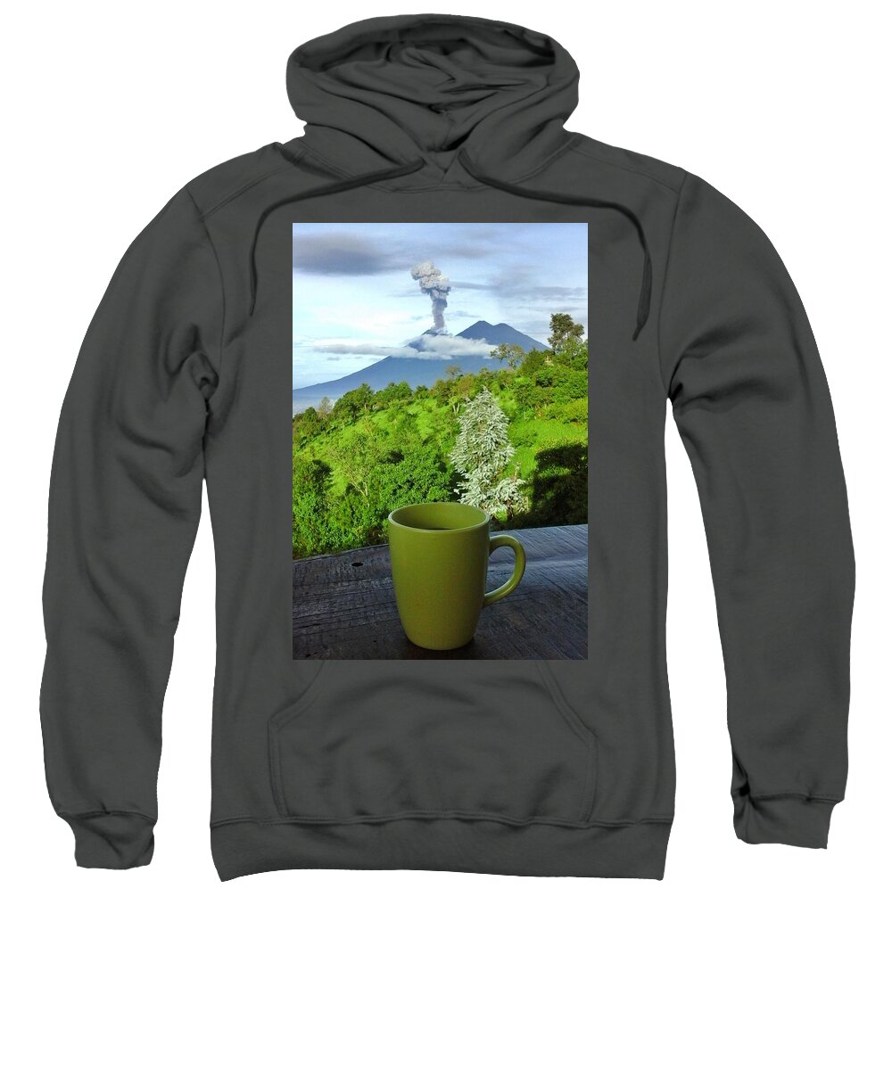 Coffee Sweatshirt featuring the photograph Volcano Coffee by Andrea Whitaker