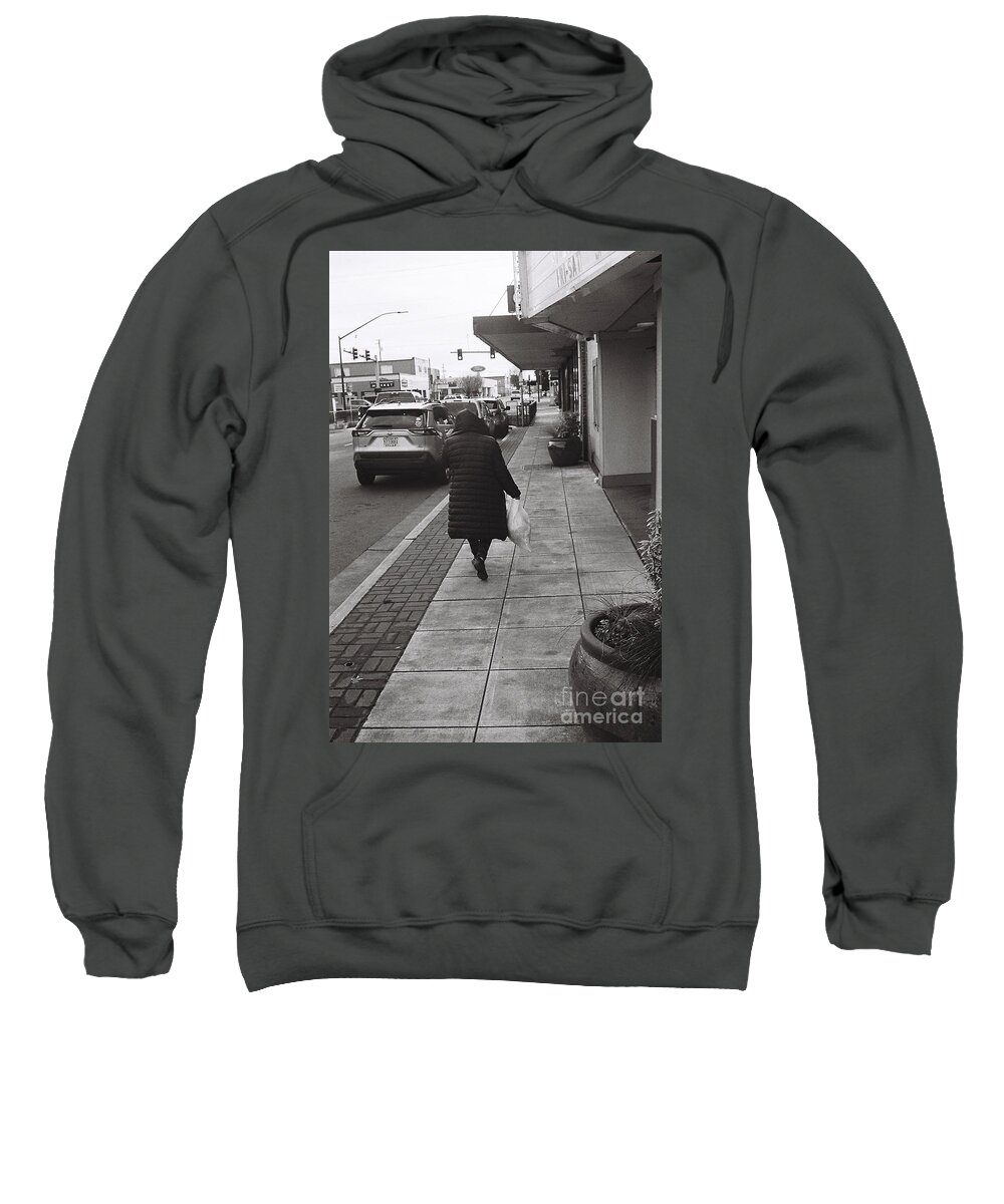 Street Photography Sweatshirt featuring the photograph Cold Walk by Chriss Pagani