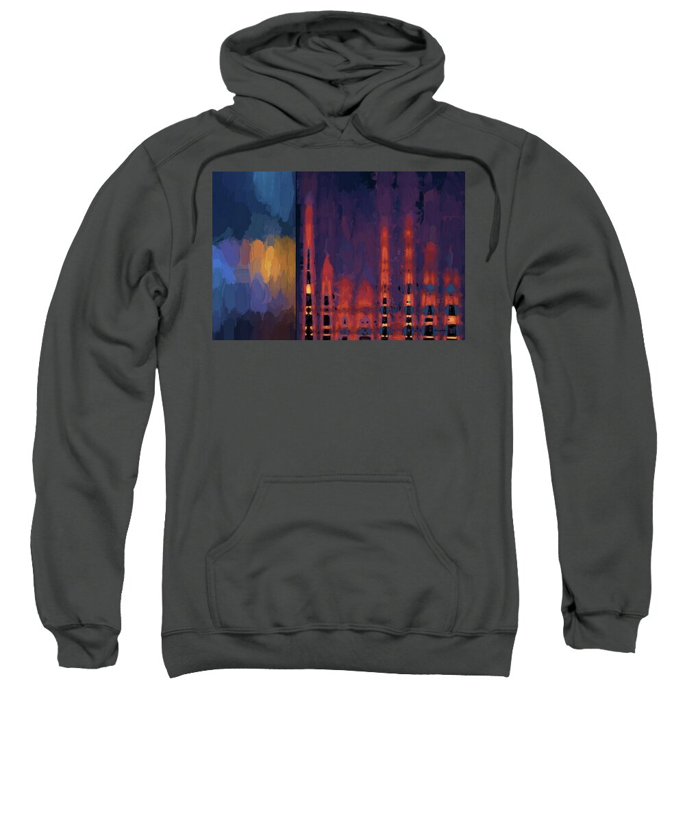 Abstract Sweatshirt featuring the digital art Color Abstraction LII by David Gordon