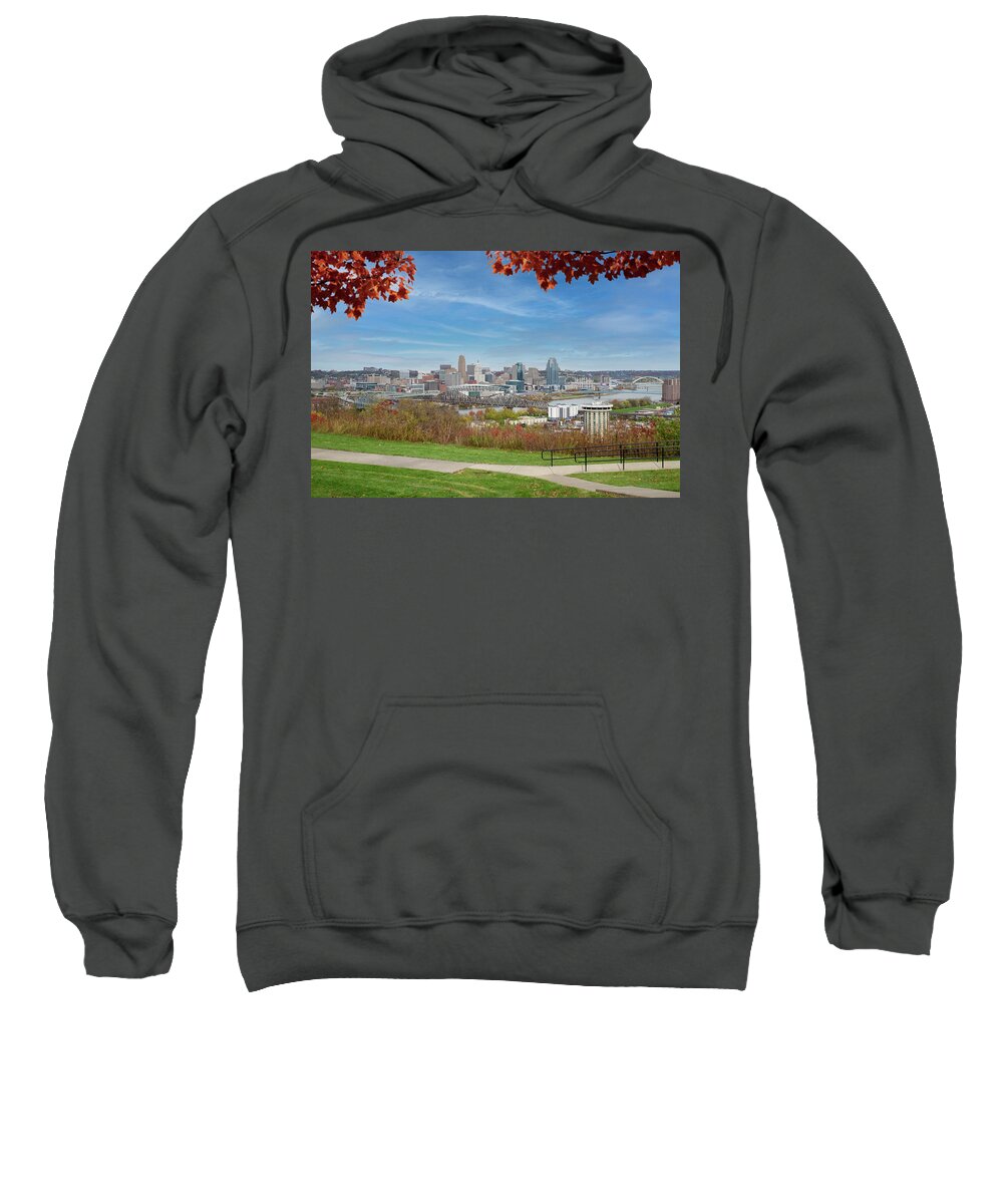 Autumn Sweatshirt featuring the photograph Colorful Cincinnati Skyline by Ed Taylor