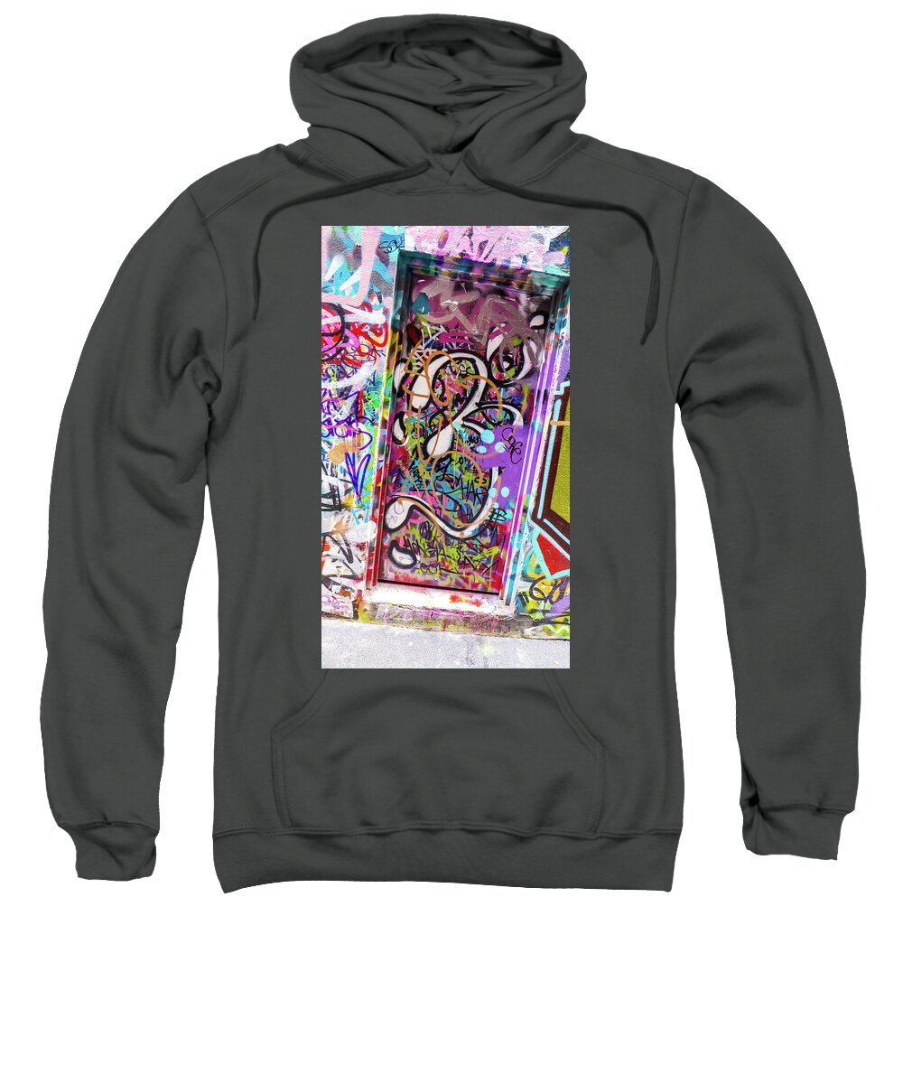 Melbourne Sweatshirt featuring the photograph Colorful Door - Melbourne, Australia by David Morehead