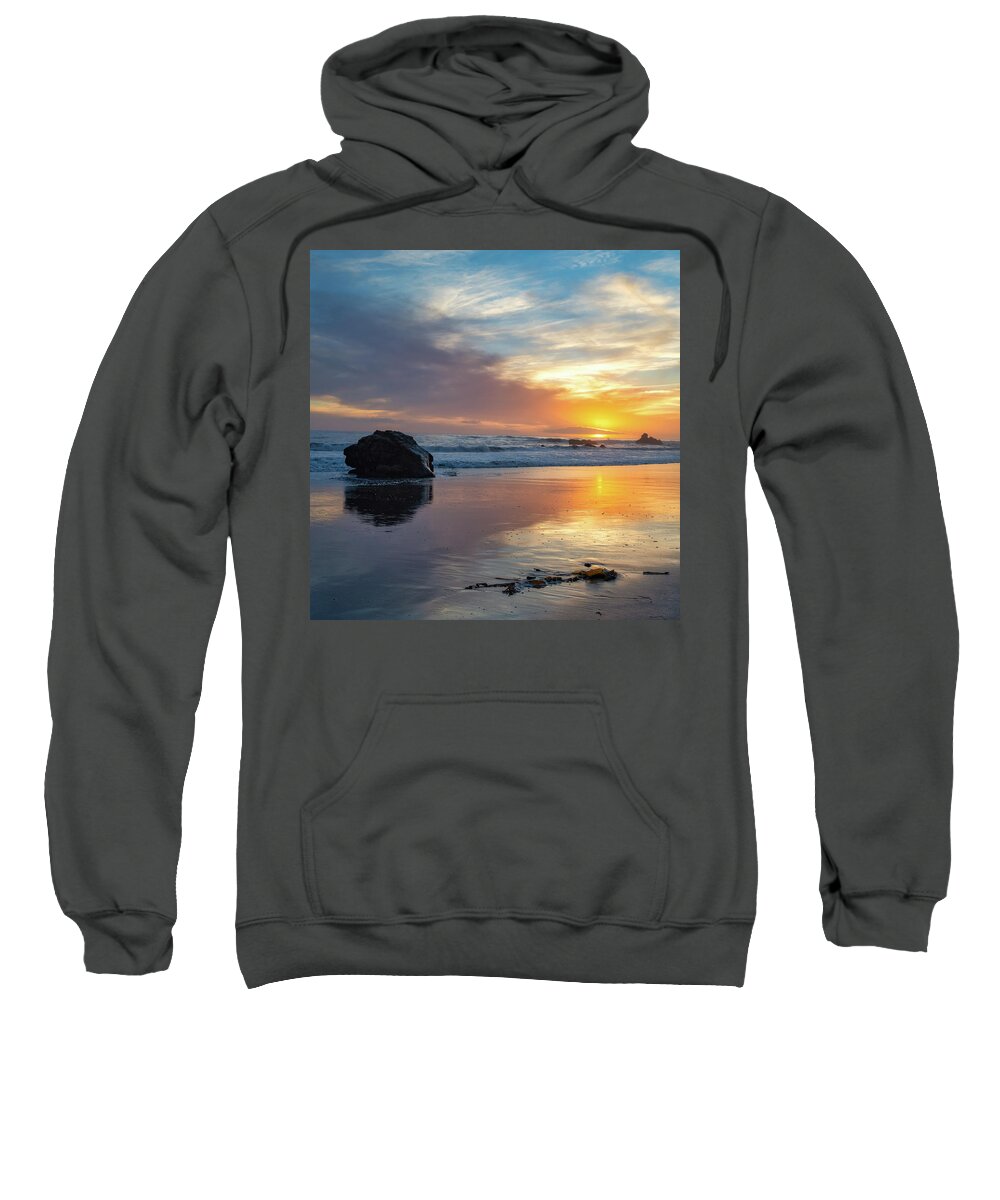 Malibu Sweatshirt featuring the photograph Colorful Malibu Sunset by Matthew DeGrushe