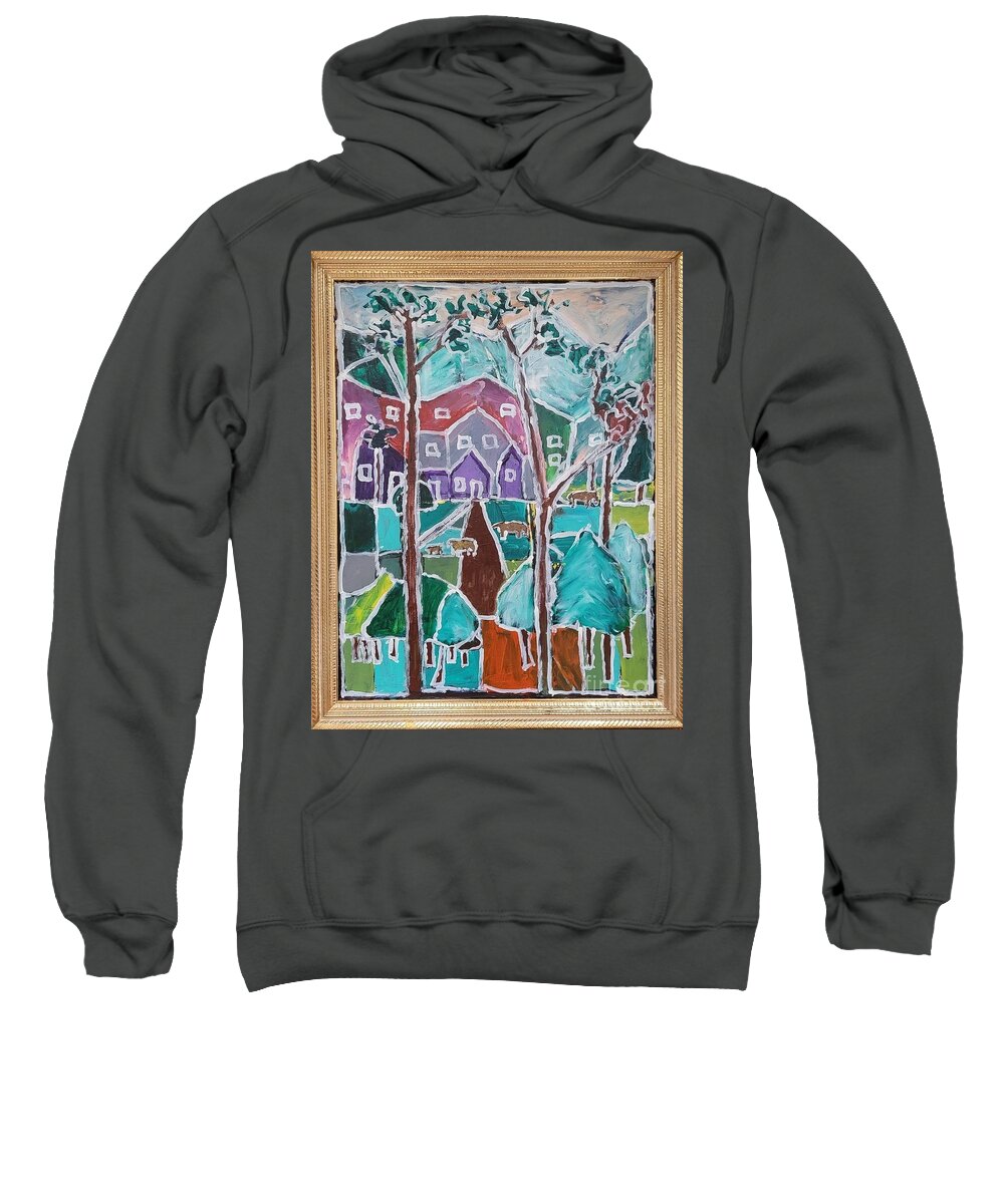  Sweatshirt featuring the painting Community by Mark SanSouci