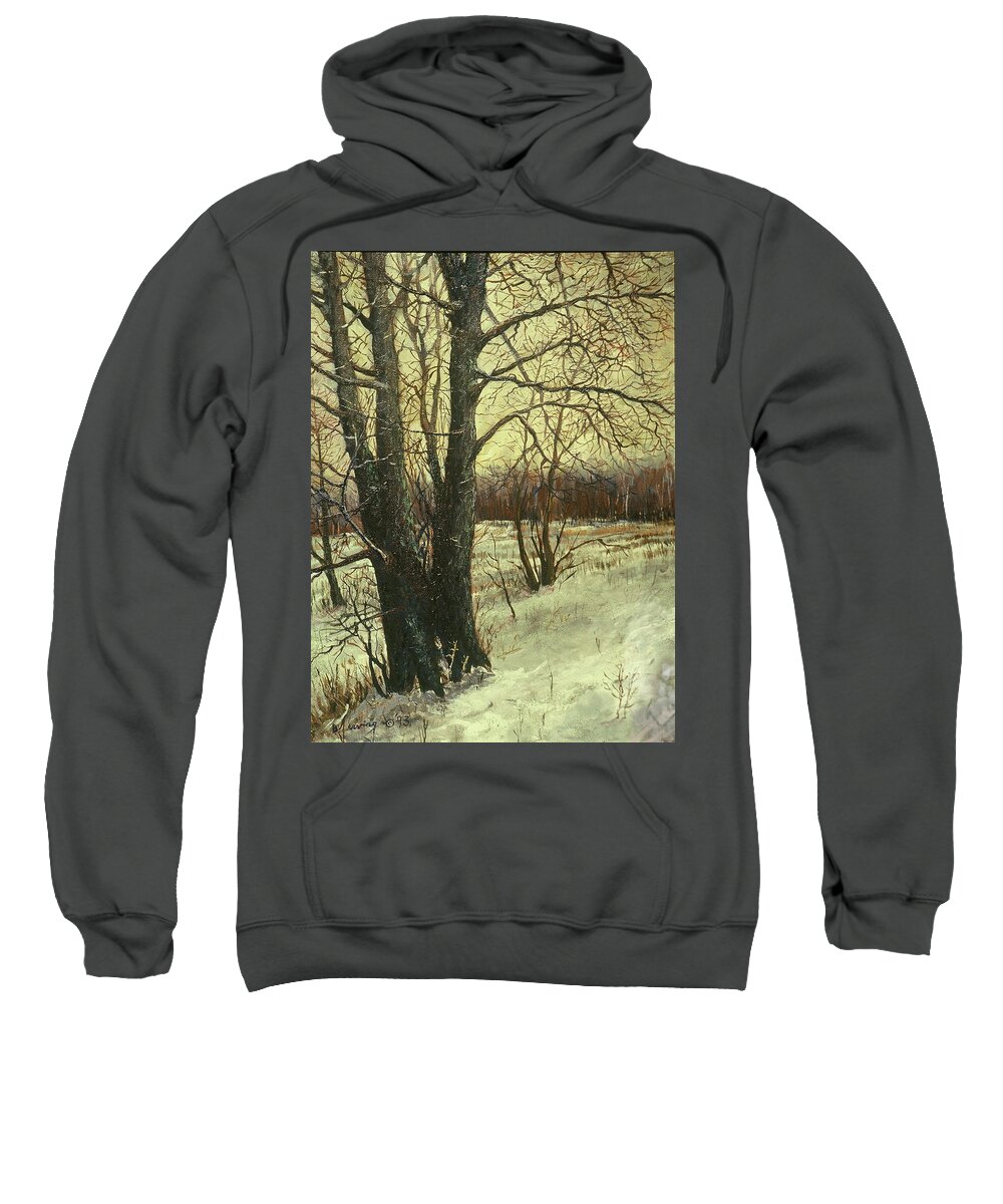  Sweatshirt featuring the painting Cottonwood Cousins by Douglas Jerving