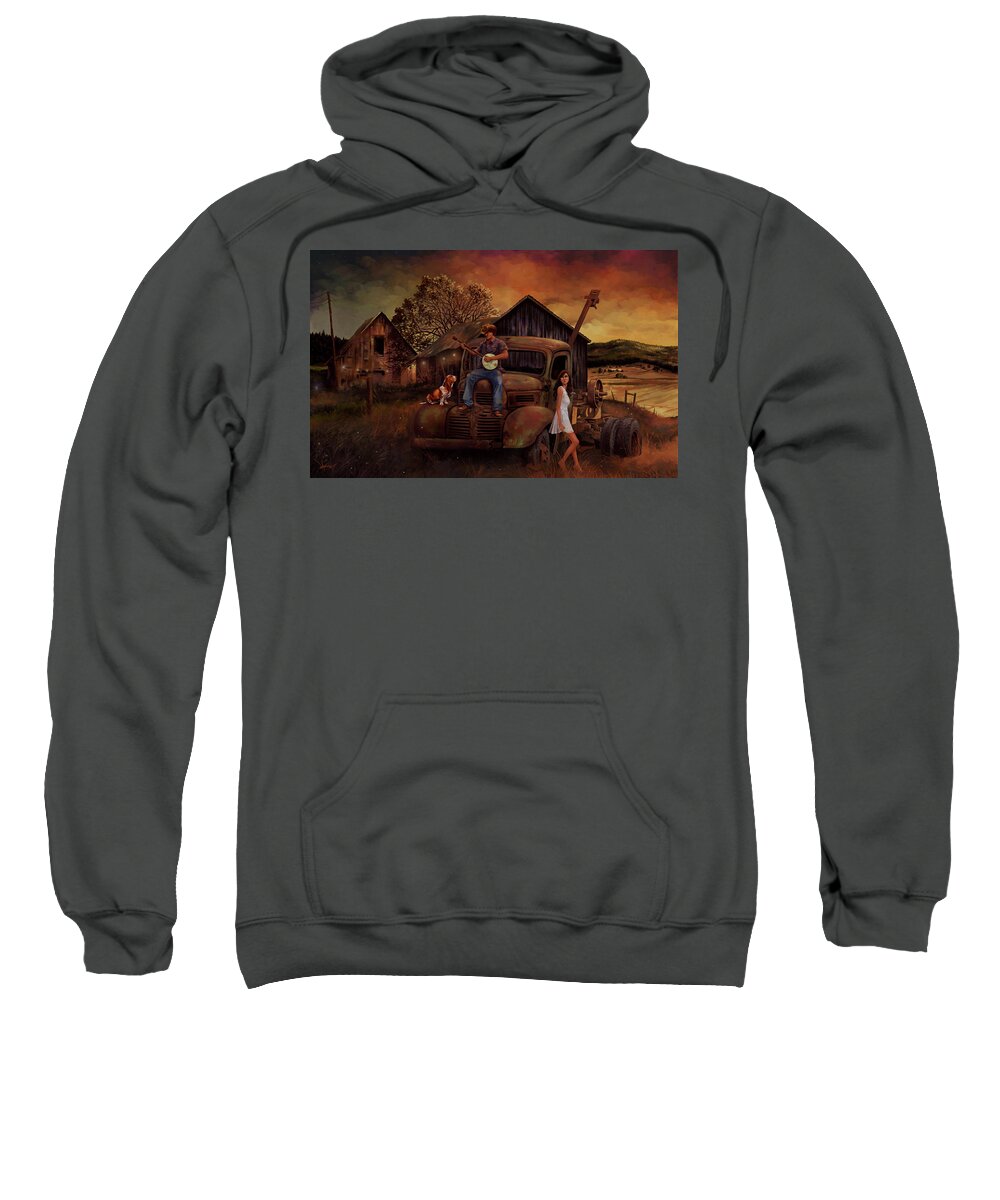 Country Boy Sweatshirt featuring the painting Country Boy's Dream by Hans Neuhart