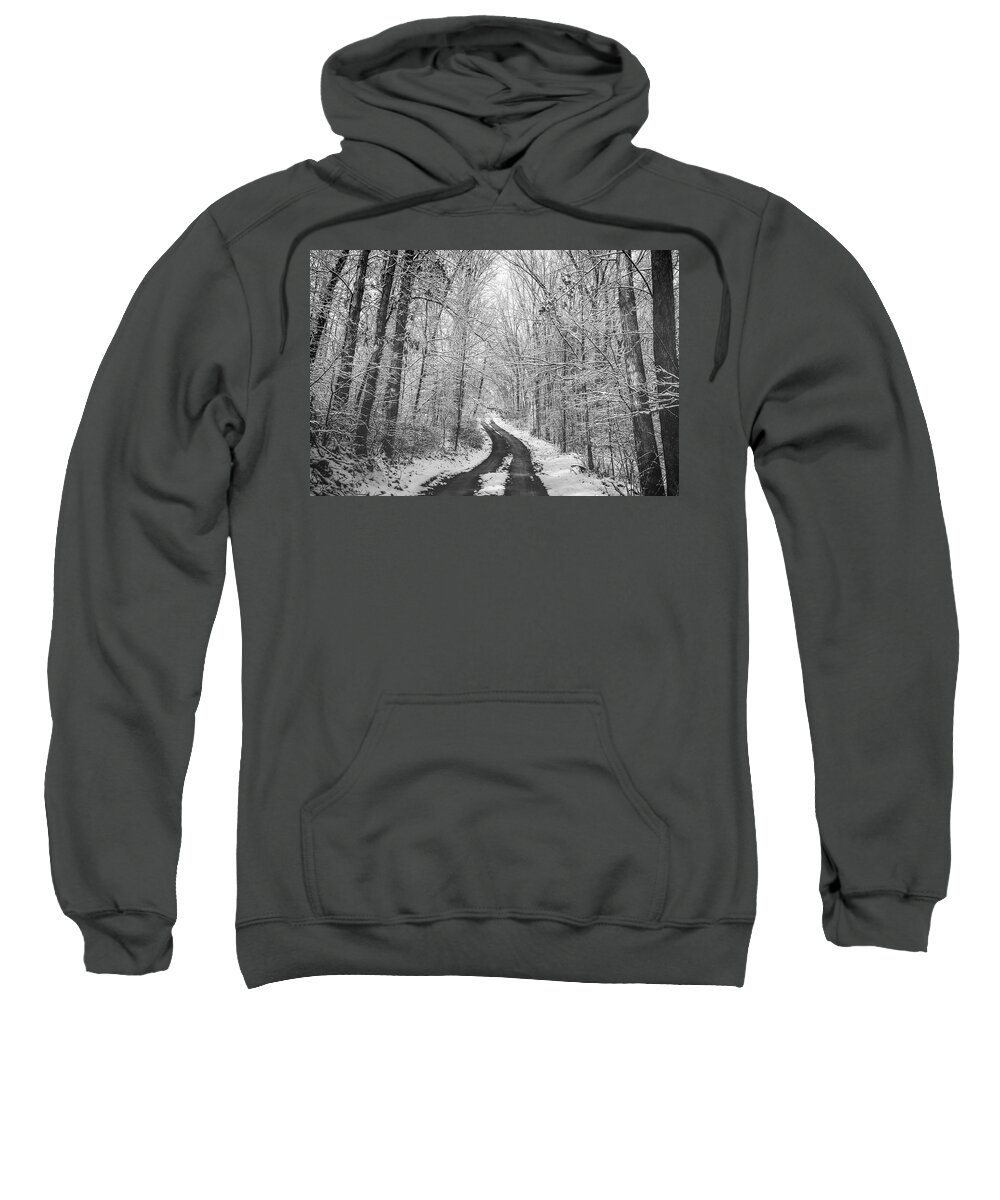 Country Winter Road Sweatshirt featuring the photograph Country Road In Winter by Dan Sproul