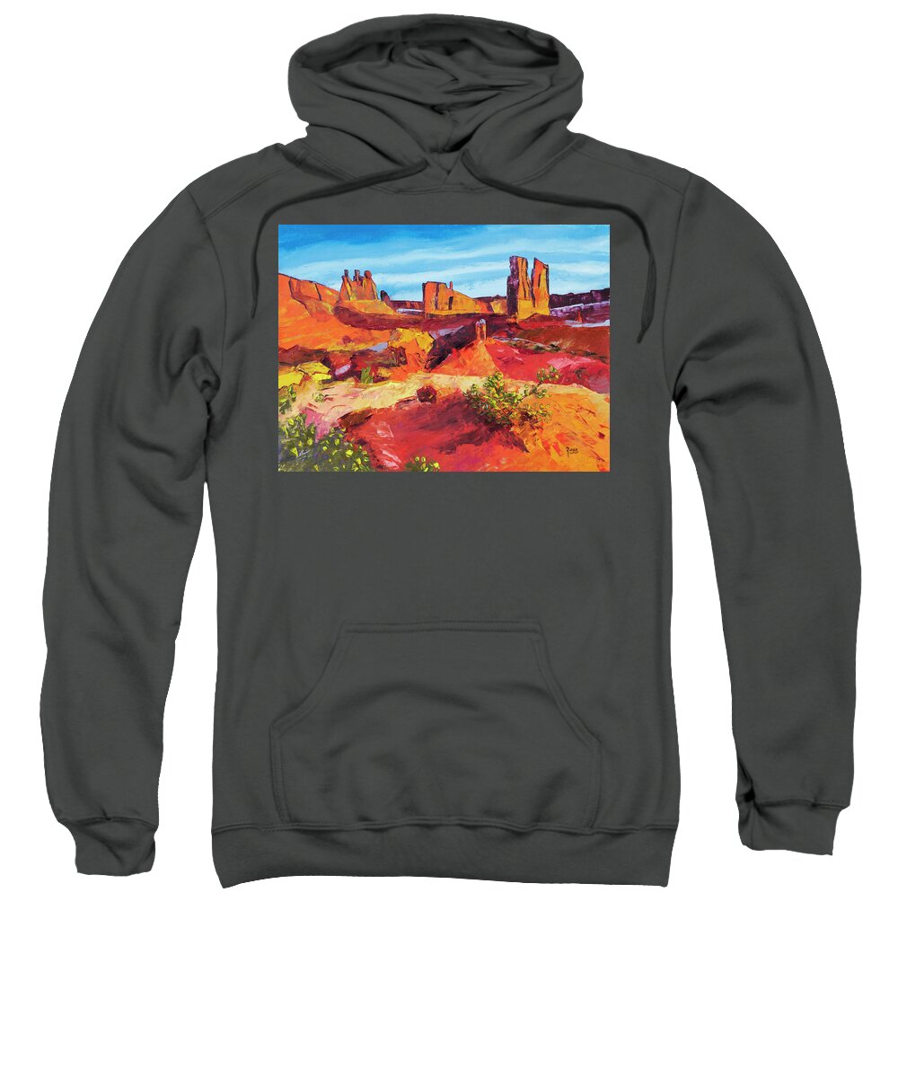 Landmark Sweatshirt featuring the painting Courthouse Towers by Mark Ross