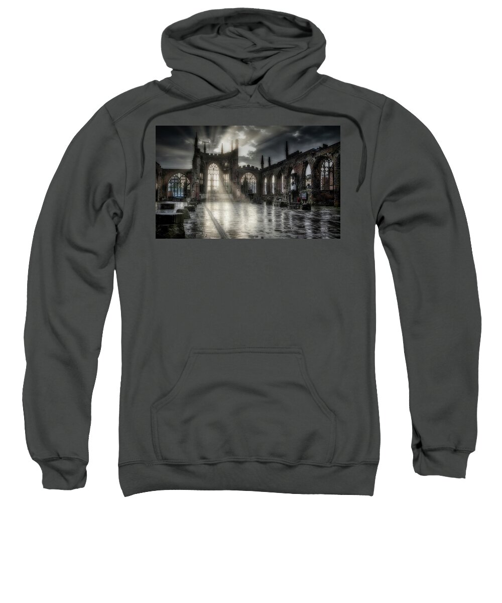  Sweatshirt featuring the photograph Coventry Cathedral by Remigiusz MARCZAK