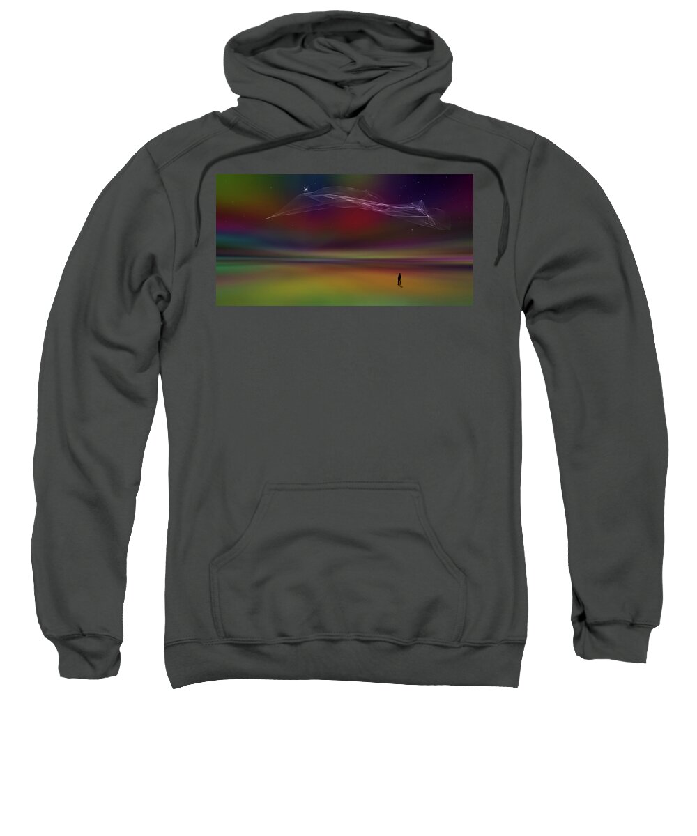 Creative Sweatshirt featuring the digital art COVID 2 - It Never Sleeps by Phil Dyer