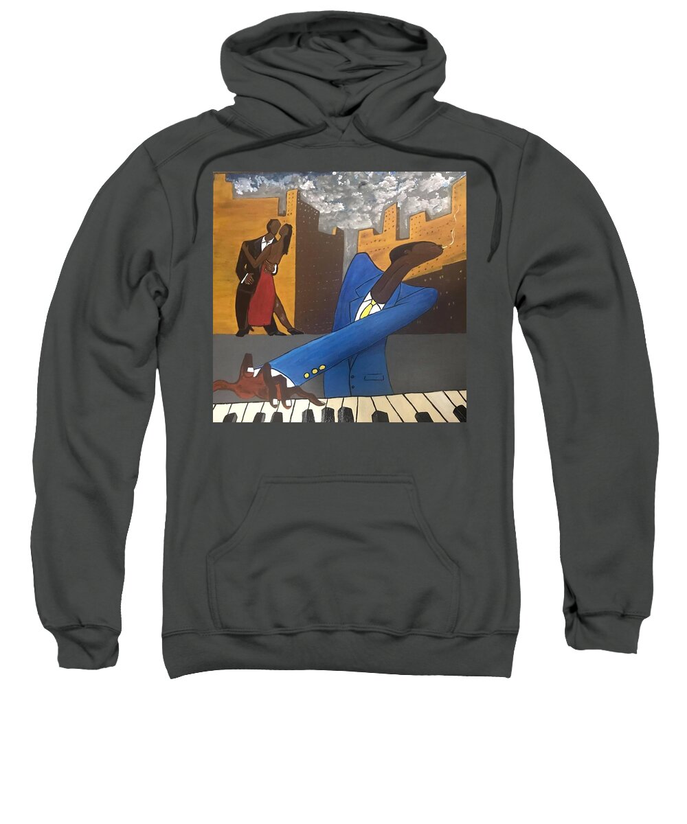  Sweatshirt featuring the painting Dancing on Our Mind by Charles Young