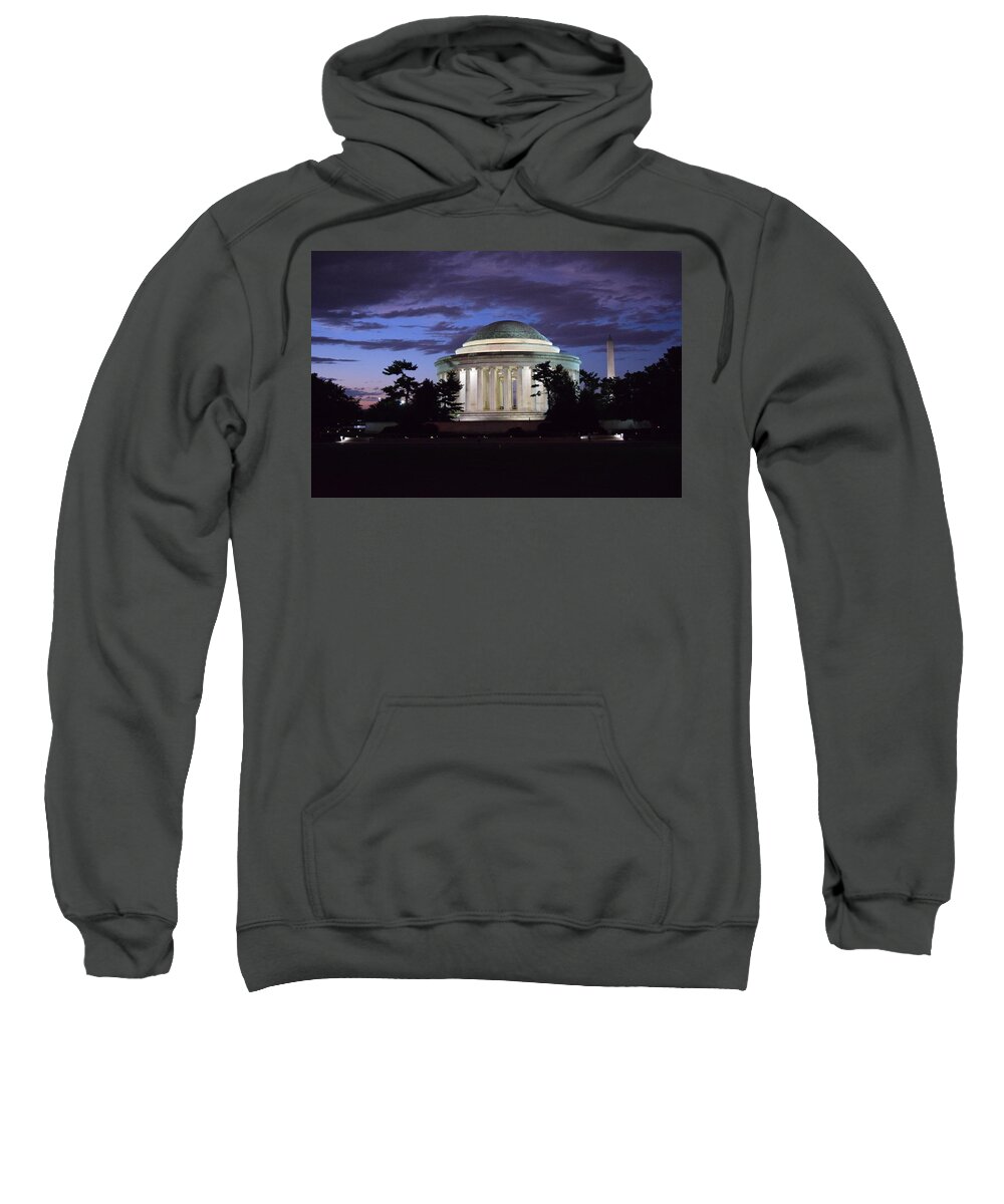 Dc Sweatshirt featuring the photograph Purple Sunset-Thomas Jefferson Memorial,DC by Bnte Creations