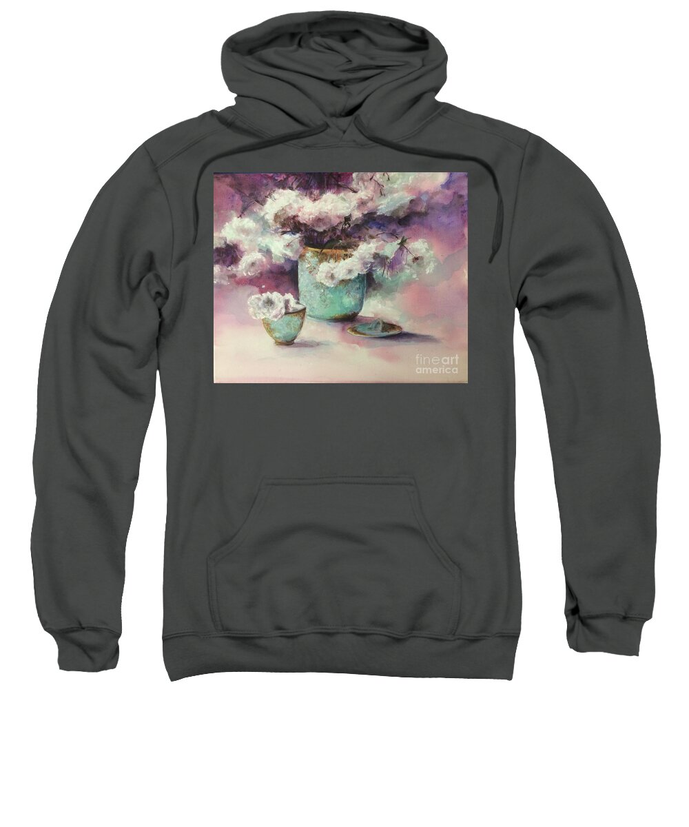China Sweatshirt featuring the painting Porcelain in the Boudoir by Lizzy Forrester