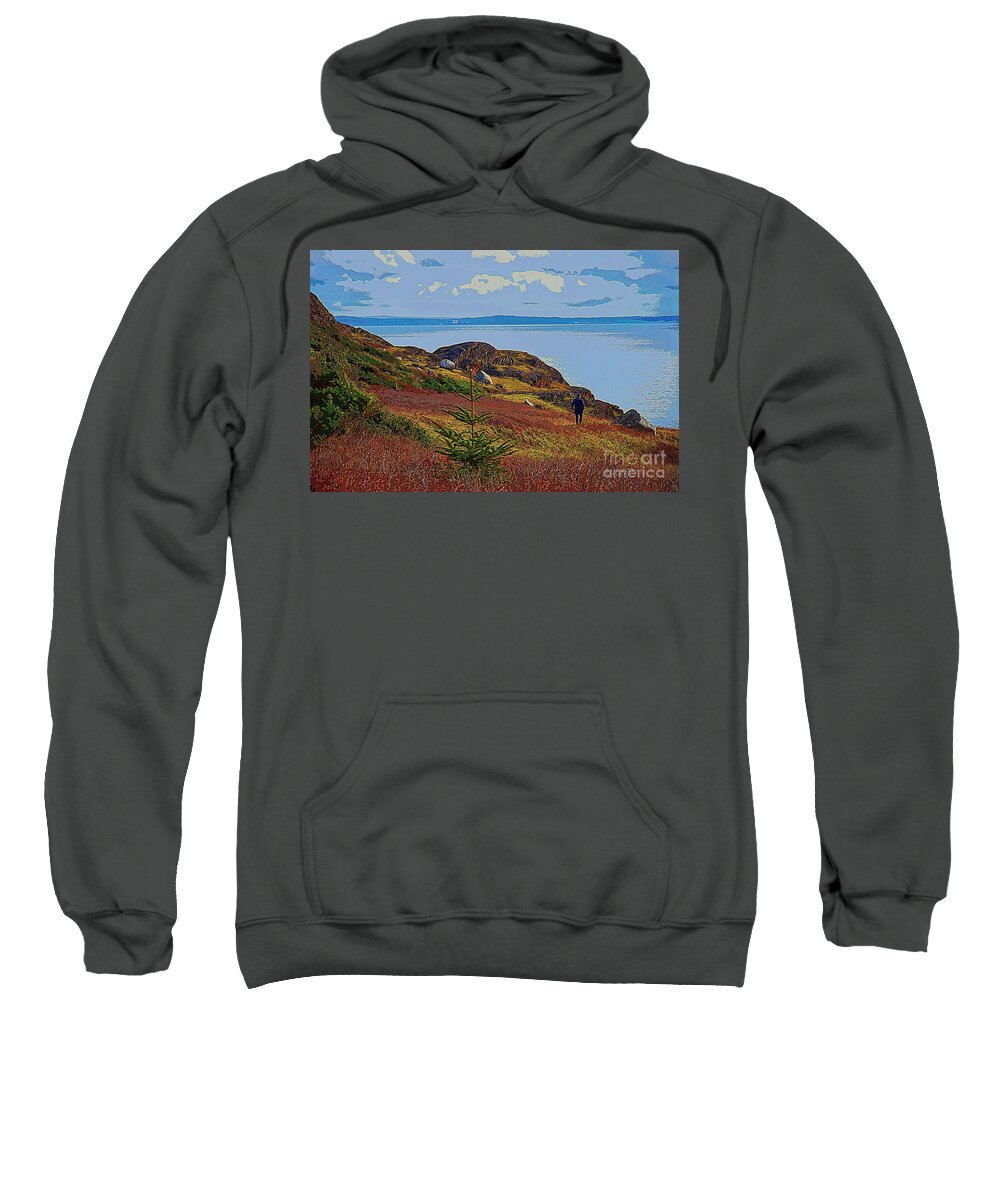 Iceberg Point Sweatshirt featuring the photograph Descent Down Iceberg Point by the Man in Black by Sea Change Vibes