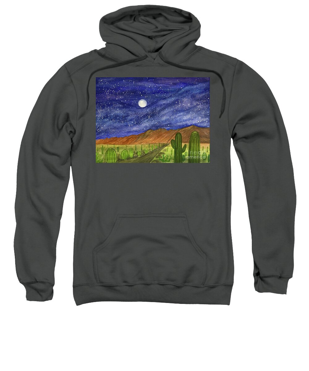 Desert Sweatshirt featuring the painting Desert Sky by Lisa Neuman
