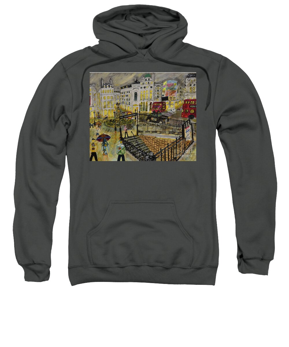 Contemporary Sweatshirt featuring the painting Desires in a Piccadilly by David Westwood