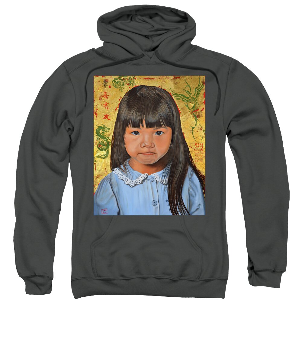 Oil Painting Sweatshirt featuring the painting Determination by Thu Nguyen