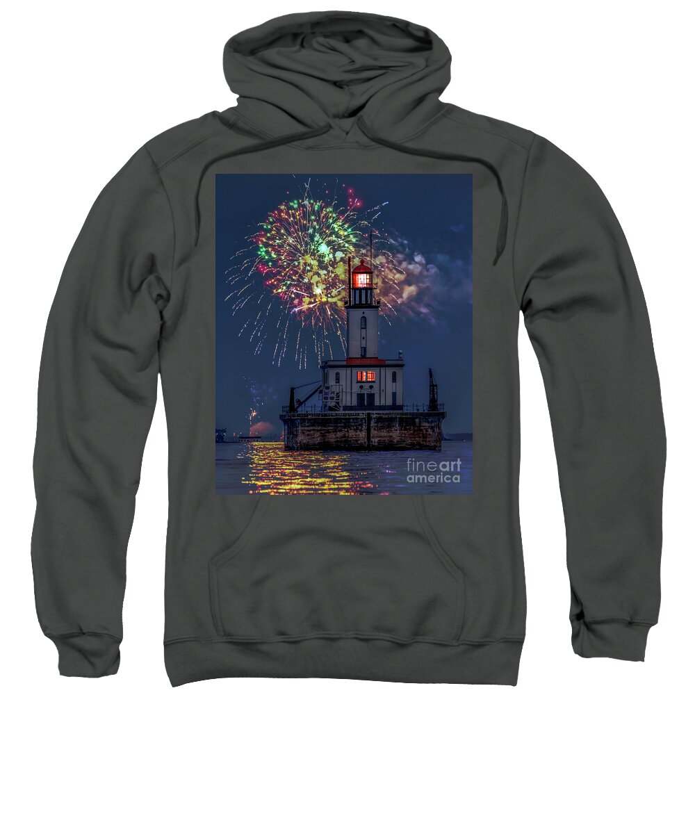 Lighthouse Sweatshirt featuring the photograph Detour Reef Lighthouse -5853 by Norris Seward