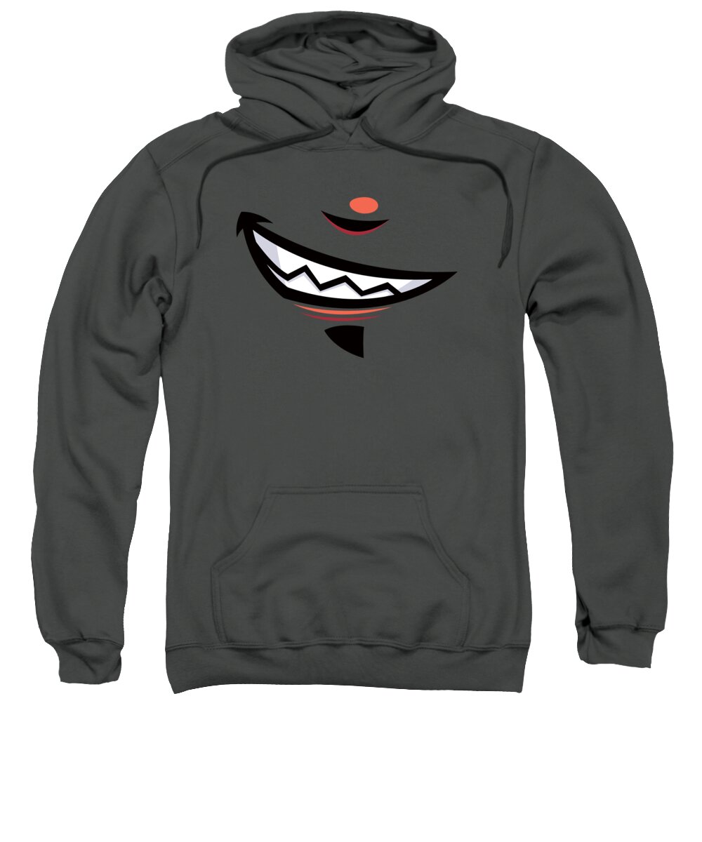 Grin Sweatshirt featuring the digital art Devilish Grin Cartoon Mouth by John Schwegel
