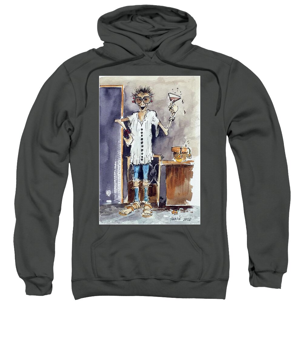 A Cartoon Of A Friend Sweatshirt featuring the painting Diane Pefley by Monte Toon