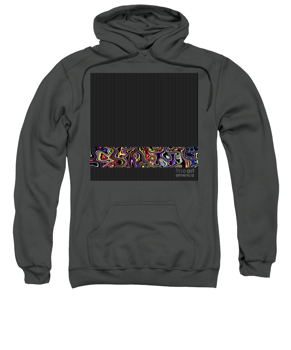 Black Sweatshirt featuring the digital art Distorted Waves by Designs By L